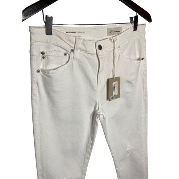 NWT AG Adriano Goldschmied Ex Boyfriend Slim 1 Year Vivid White Jeans-sz 28 - Picture 6 of 14